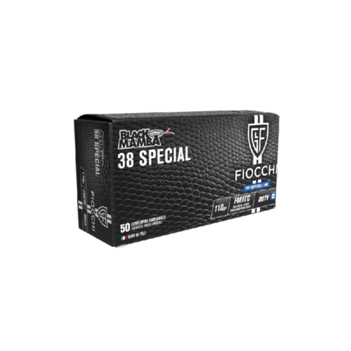 MUNICAO FIOCCHI CAL . 38 SPECIAL 110 GRAINS BLACK MAMBA FMJTC