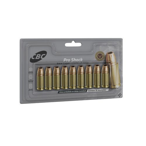MUN CBC 9MM EXPO +P 135GR P.SHOCK BL C