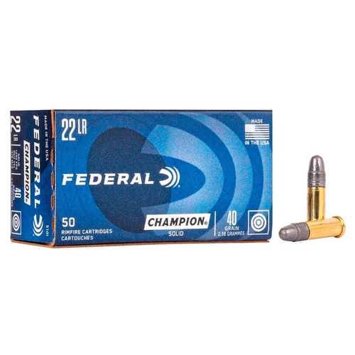 MUNICAO FEDERAL CALIBRE 22 LR CHAMPION HV 40 GR CX 50