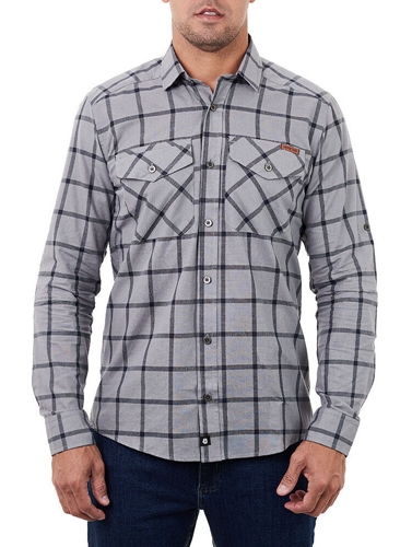 CAMISA INVICTUS LUMBERJACK CINZA G