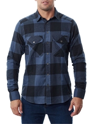 CAMISA INVICTUS LUMBERJACK FLANELA GRID AZUL P